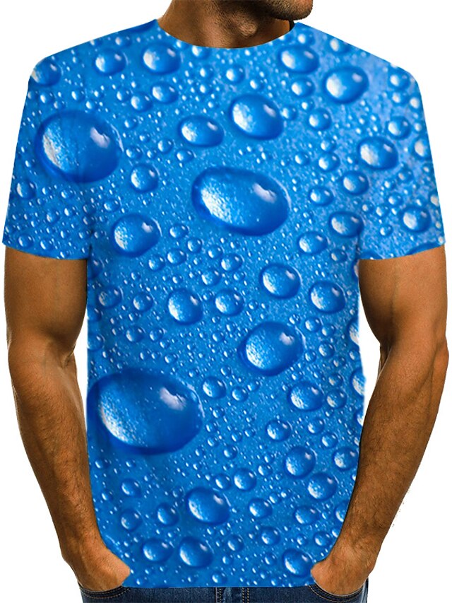  T shirt Tee Homme Col Rond Graphic Manches Courtes Vert Bleu Violet Jaune Rouge 3D effet Imprimer Casual du quotidien Rayonne Spandex Standard Vêtement de rue Exagéré / Eté / Eté