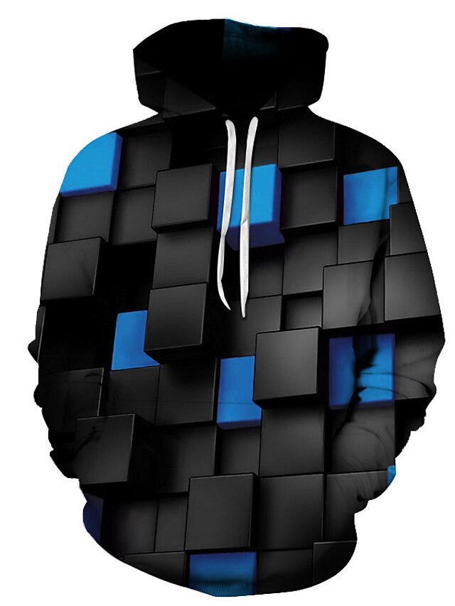  Herren Unisex 3D-Druck Farbblock 3D Kapuzenshirt Pullover Hoodie Sweatshirt 3D-Druck Schick & Modern Landhaus Stil Kapuzenpullover Sweatshirts Blau Purpur Gelb