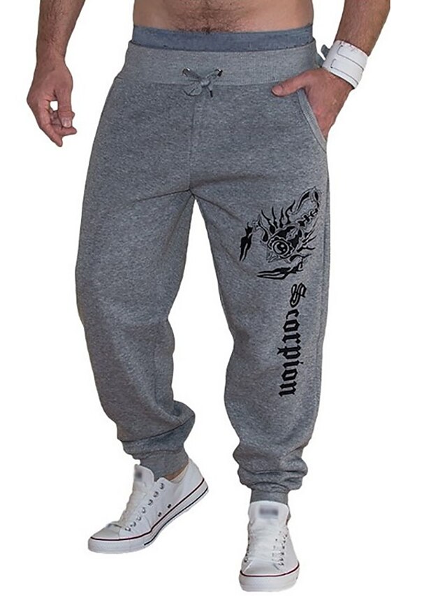  Men's Basic Sweatpants Full Length Pants Solid Colored Slim Mid Waist Light gray M