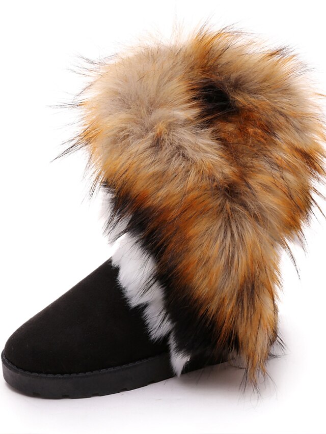  Women's Boots Snow Boots Daily Solid Colored Mid Calf Boots Winter Pom-pom Flat Heel Round Toe Casual Satin Loafer Camel Black Blue