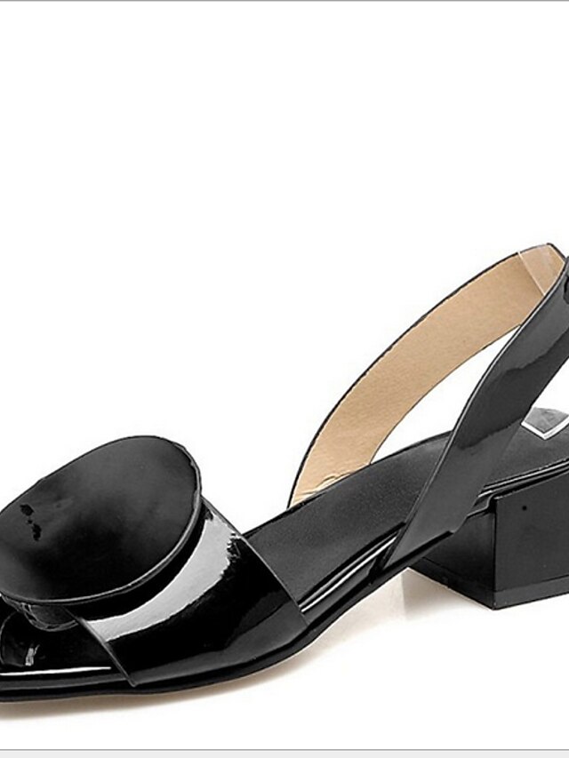  Dame Sandaler Flat sandaler Flat hæl Rund Tå Søt minimalisme Daglig PU Ensfarget Sommer Hvit Svart