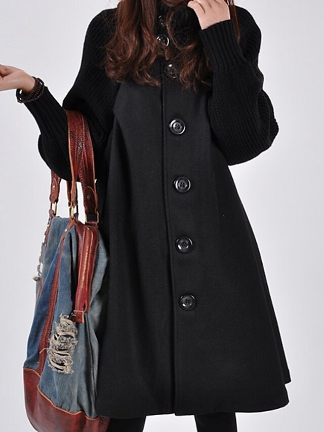  Women's Winter Turtleneck Coat Long Solid Colored Daily Black Gray M L XL XXL