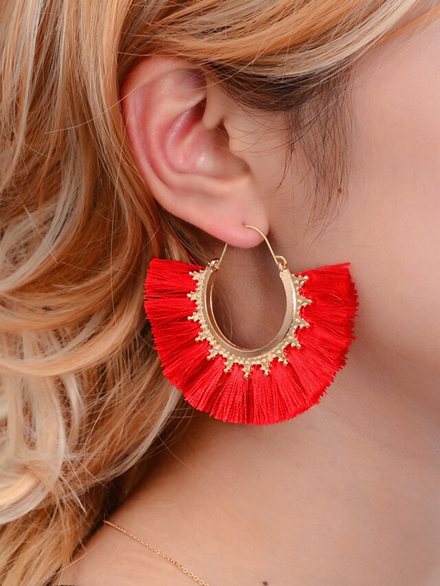  Women's Earrings Retro Joy Earrings Jewelry Yellow / Light Red / Pink For Club