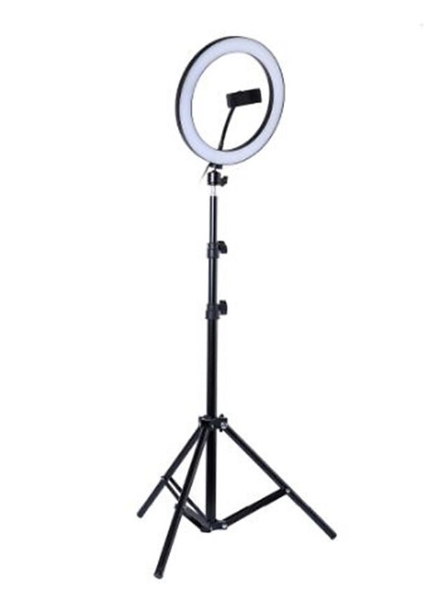  foto led selfie anillo luz de relleno 10 pulgadas dimmable cámara teléfono 26cm anillo lámpara con trípode de pie para maquillaje video estudio en vivo