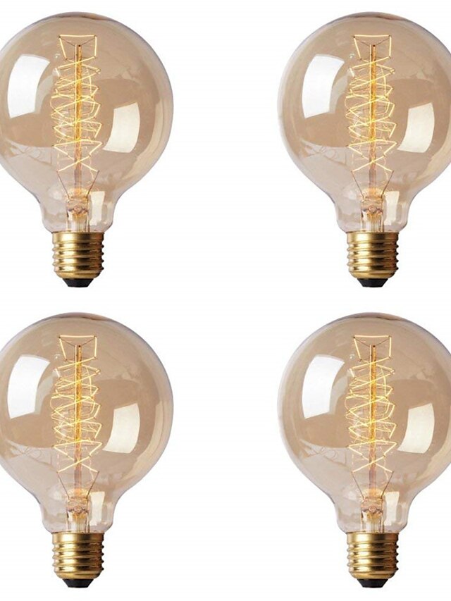  4pcs rétro edison ampoule e27 220v 40w g80 filament vintage ampoule ampoule à incandescence edison lampe