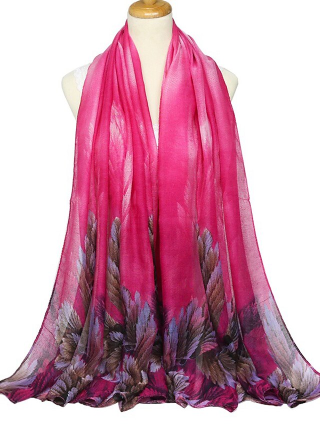  Women's Women's Shawls & Wraps Daily Yellow Scarf Color Block / Party / Basic / Red / Fall / Winter