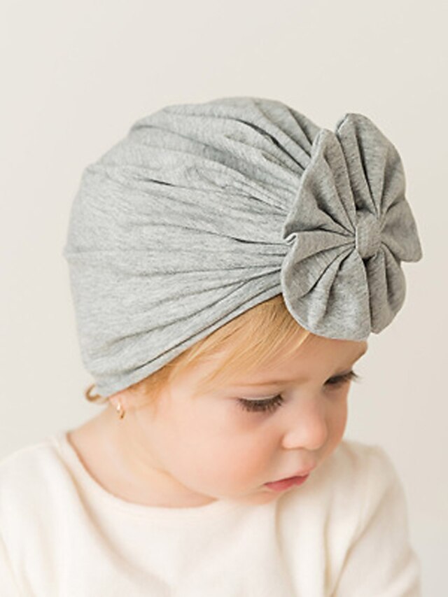  Toddler / Baby Unisex Active / Sweet / Boho Solid Colored Bow Cotton Hats & Caps Blue / Yellow / Blushing Pink One-Size