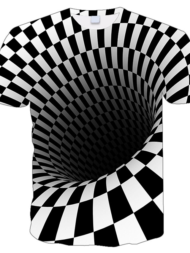  Año Nuevo Camiseta Mirada familiar Geométrico Estampado Blanco Negro Manga Corta Trajes a juego