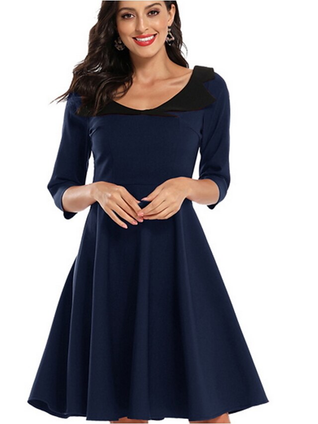  Women's Sheath Dress Short Mini Dress Wine Navy Blue Half Sleeve Solid Color V Neck S M L XL XXL