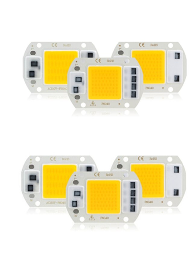  6 pcs cob led chip ac 220 v 30 w sem necessidade de driver inteligente ic led lâmpada bulbo para diy holofotes iluminação inundação