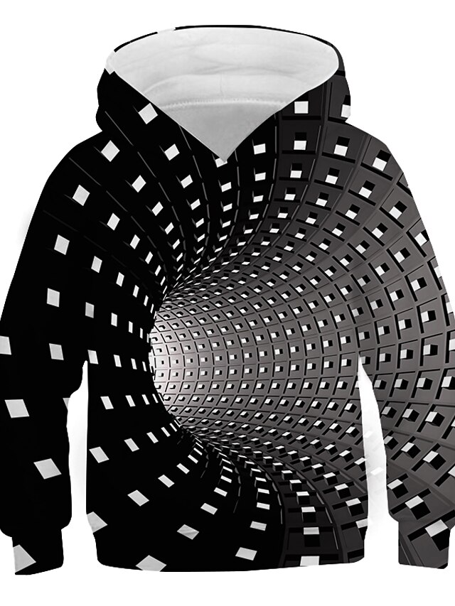  Pâques Garçon 3D Géométrique Sweat à capuche manche longue 3D effet Automne Hiver Actif Vêtement de rue Frais Polyester Enfants 3-13 ans Ecole Extérieur du quotidien