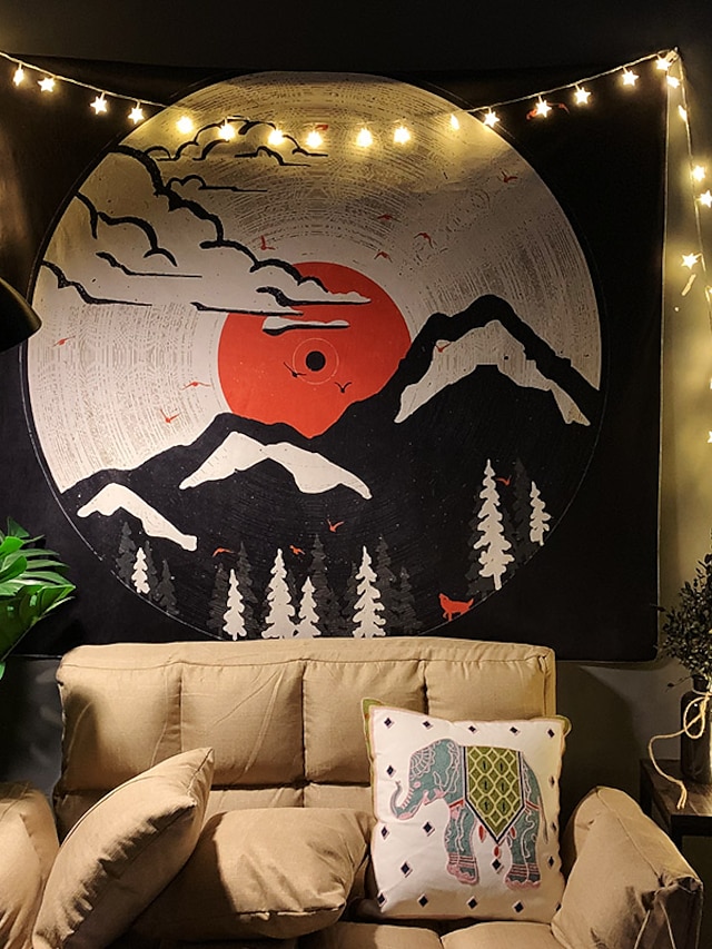  japanischer Malstil ukiyo-e Wandteppich Kunst Dekor Decke Vorhang hängen zu Hause Schlafzimmer Wohnzimmer Dekoration Landschaftsbau Berg Sonne Wolke