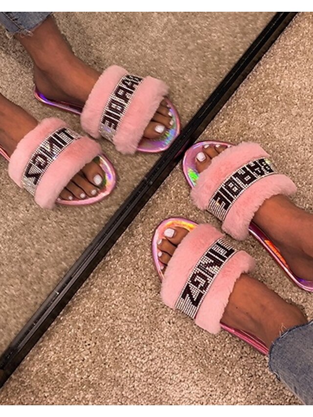  Women's Sandals Flat Sandals Flat Heel Open Toe Daily Satin Black Pink