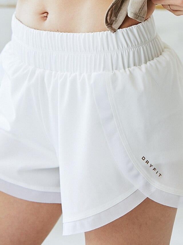  Women's Sporty Shorts Pants Solid Colored White Black Blue Yellow