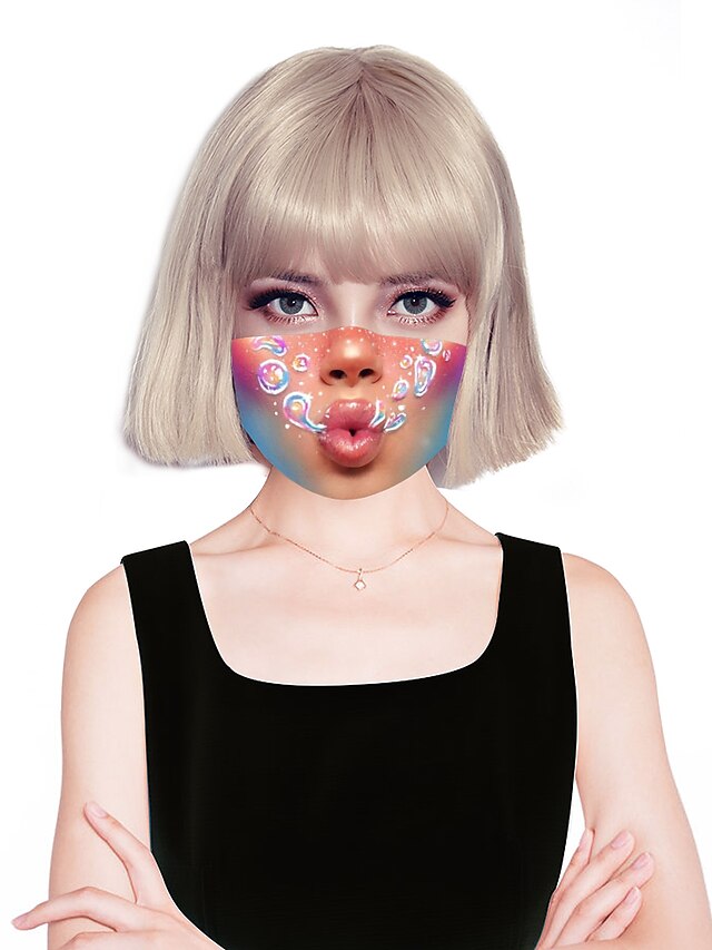  Mujer Cubierta de la cara Moda Licra Boca HogarMask / Multi capa / Otoño / Invierno / Primavera / Verano