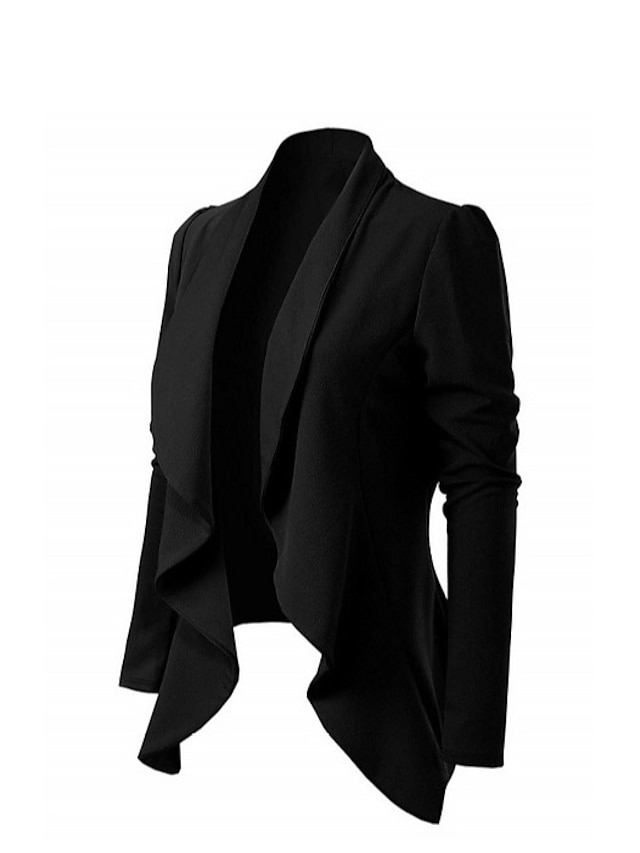  veste Couleur unie Style classique Classique & Intemporel Printemps & Automne Revers Cranté Normal Manteau Entreprise Manches Longues Veste Blanche / Mince
