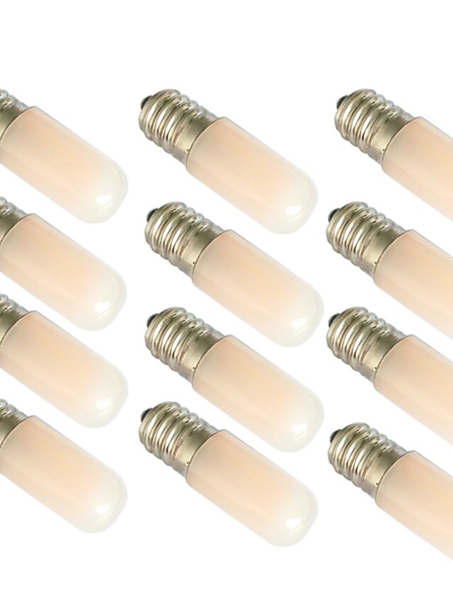  12pcs 1.5 w ampoules globe led 90 lm e14 e12 t10 2 perles led blanc chaud blanc 180-265 v
