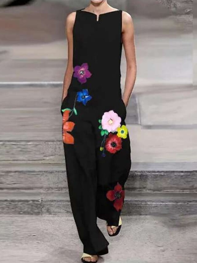  Women's Black Jumpsuit Floral