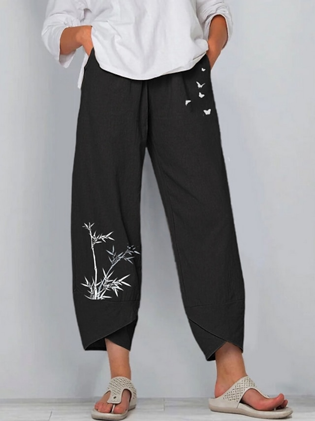  Women's Basic Chinos Pants Plants Mid Waist Quick Dry Lightweight Loose Blue Black Gray S M L XL XXL