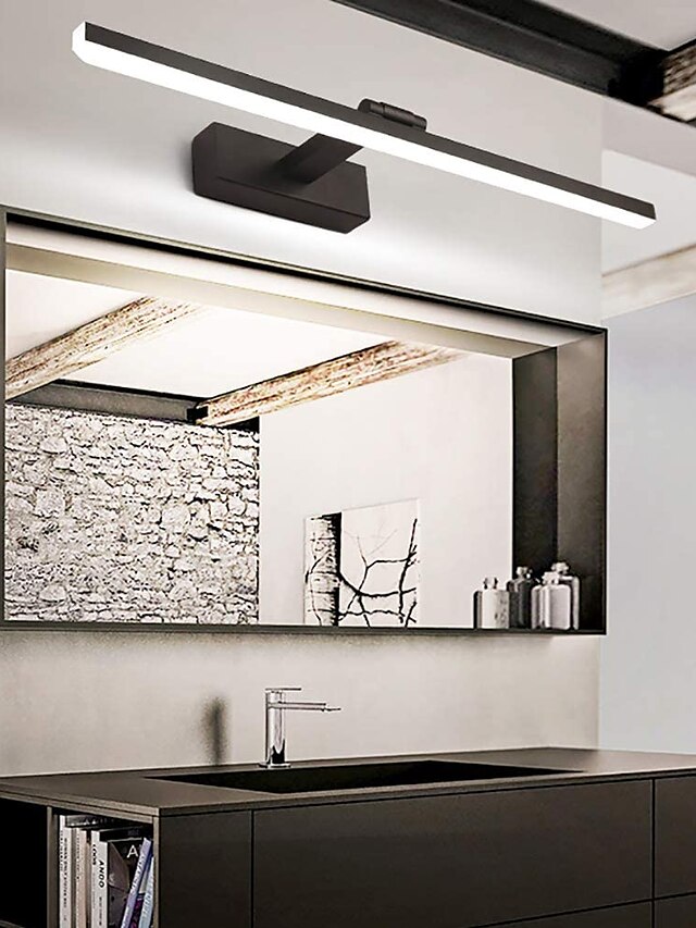  Espejo led lámpara frontal luz de tocador 50cm 12w 260 grados giratorio para dormitorio baño aluminio acrílico aplique de pared ip20