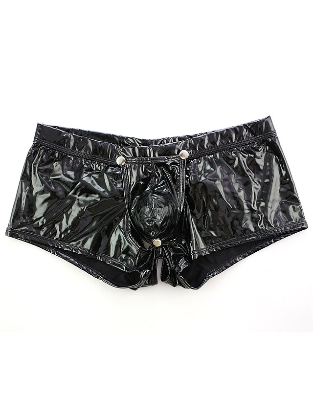  Men's 1 Piece Cut Out Boxers Underwear - Normal Low Waist White Black Red M L XL