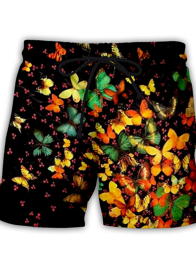  Men's Basic Streetwear Breathable Outdoor Sports Daily Holiday Sweatpants Shorts Pants Pattern 3D Short Drawstring Print