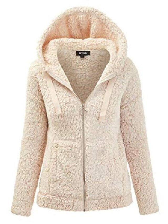  veste oversize ourson en peau de mouton retournée pour femme - manteau zippé à capuche en fausse fourrure - taille standard et grande taille petit avoine