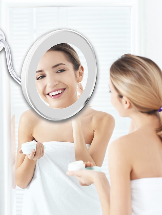  miroir de maquillage flexible de miroir mené avec des miroirs de courtoisie à lumière LED 10x miroirs grossissants miroir cosmétique léger