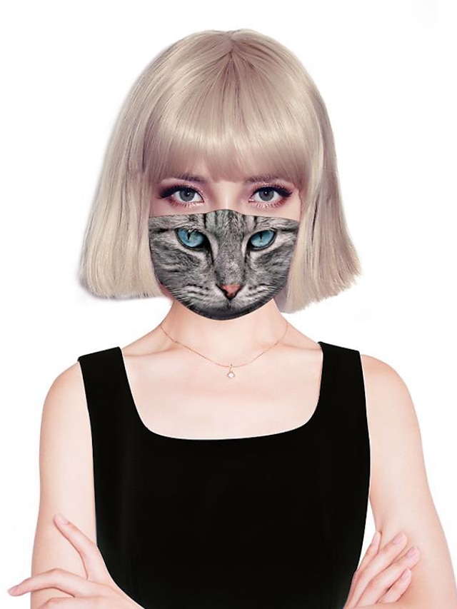  Women's Face cover Fashion Spandex Cat HomeMask / Layered / Fall / Winter / Spring / Summer