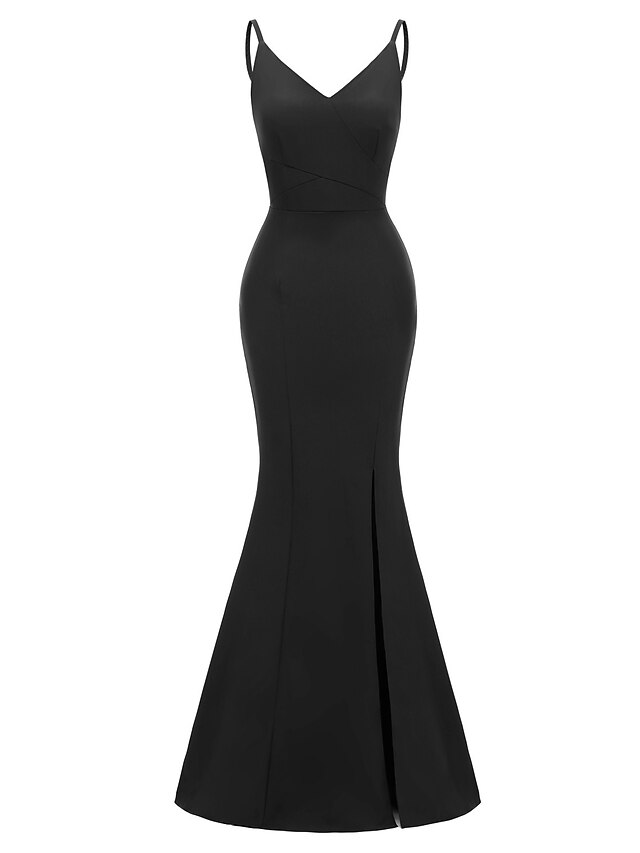  Women's Strap Dress Maxi long Dress Black Wine Navy Blue Sleeveless Solid Color Print Summer Sexy 2021 S M L XL XXL