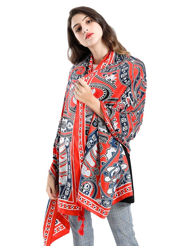  Women's Active Rectangle Scarf - Floral / Print Washable