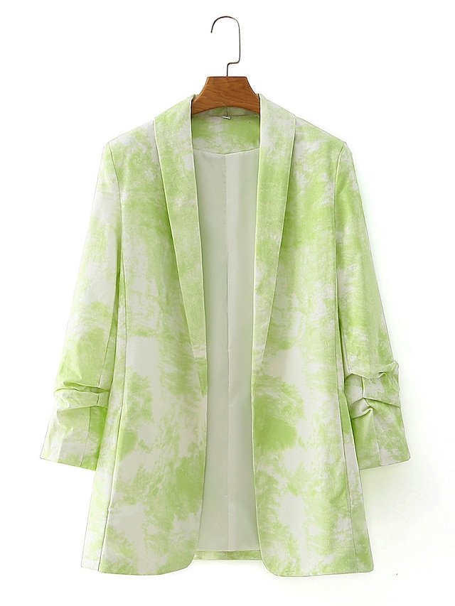  Vert Teinture par Nouage Standard Polyester Pour des hommes Costume - Col châle
