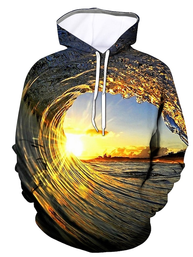  Men's Graphic Hoodie Daily Going out 3D Print Hoodies Sweatshirts  Gold