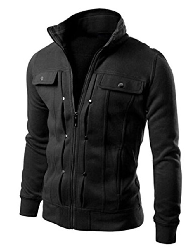  herrejakke, 2017 mænds mode slank designet revers cardigan jakke jakke outwear (m, sort)
