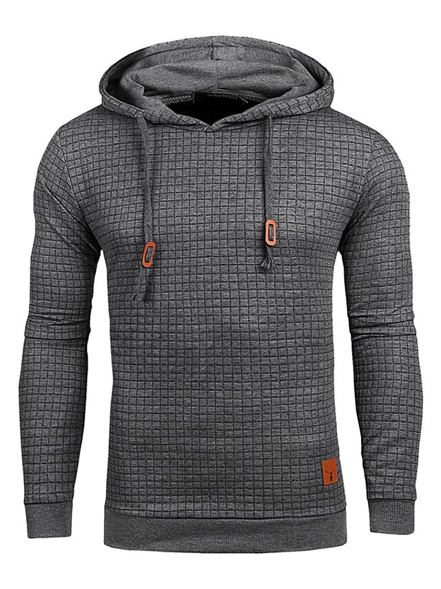  Men's Hoodie Solid Color Sports & Outdoor Casual Cool Clothing Apparel Hoodies Sweatshirts  Long Sleeve khaki Light Gray