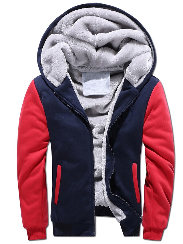  Men's Fleece Hoodie Jacket with Fuzzy Sherpa Lining
