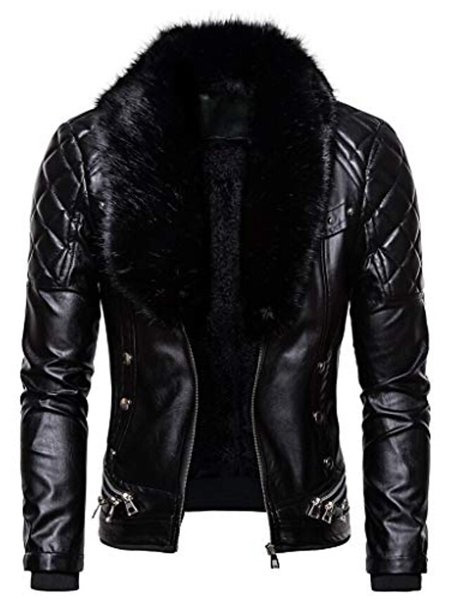  men's zipper removable fur collar jacket, vintage steam pocket punk gothic retro coat