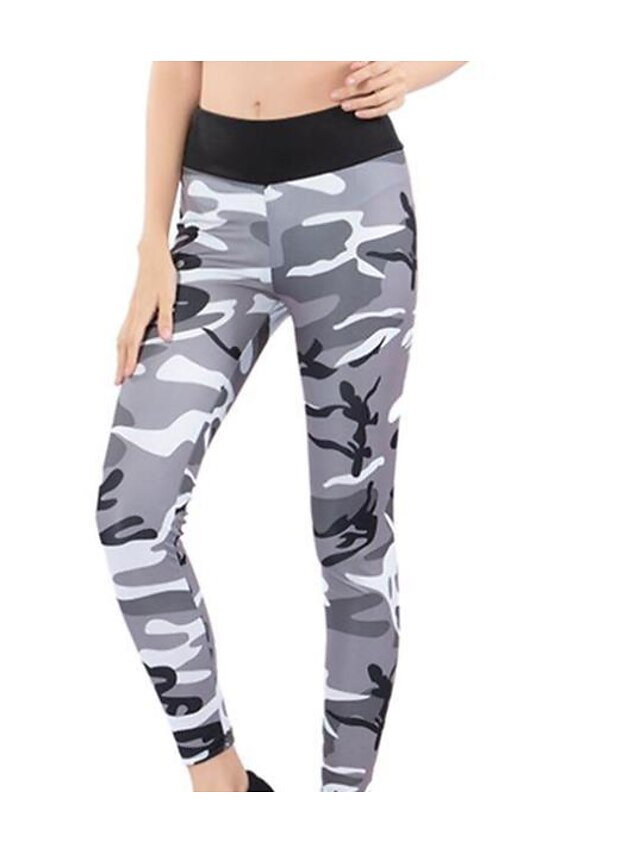  Women's Sporty Yoga Breathable Sports Daily Sweatpants Pants Camouflage Ankle-Length Black Purple Blushing Pink Rainbow Gray