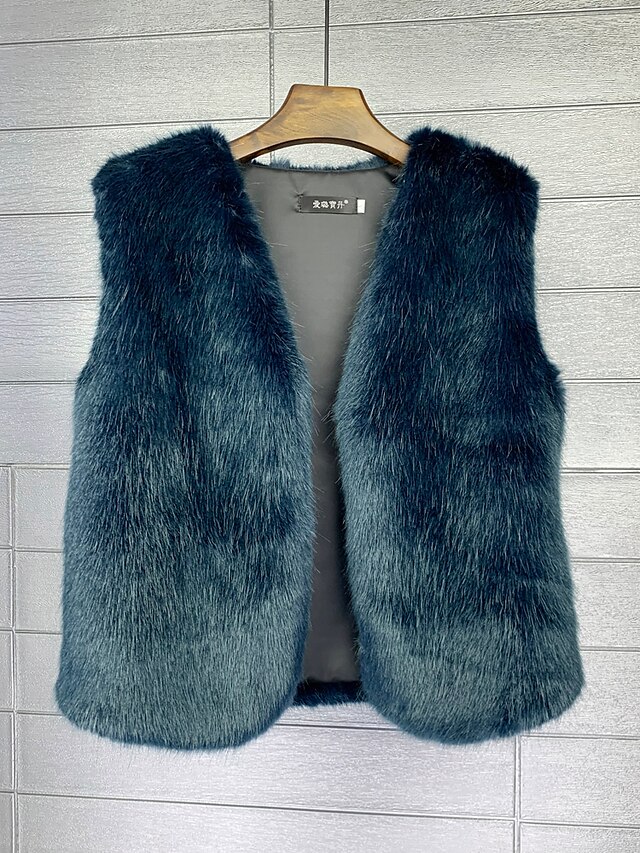  Women's Vest Spring &  Fall Daily Regular Coat Regular Fit Basic Jacket Sleeveless Solid Colored Blue Brown Beige
