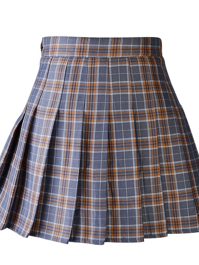  Women's Classic & Timeless Chic & Modern Gothic Y2K Harajuku Short Skirts Party School Wear Plaid / Check Tartan Pleated Black And White Red black Navy S M L / Micro-elastic