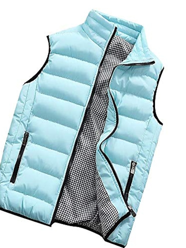  fanshonn men's autumn winter full zip lightweight water-resistant packable puffer vest