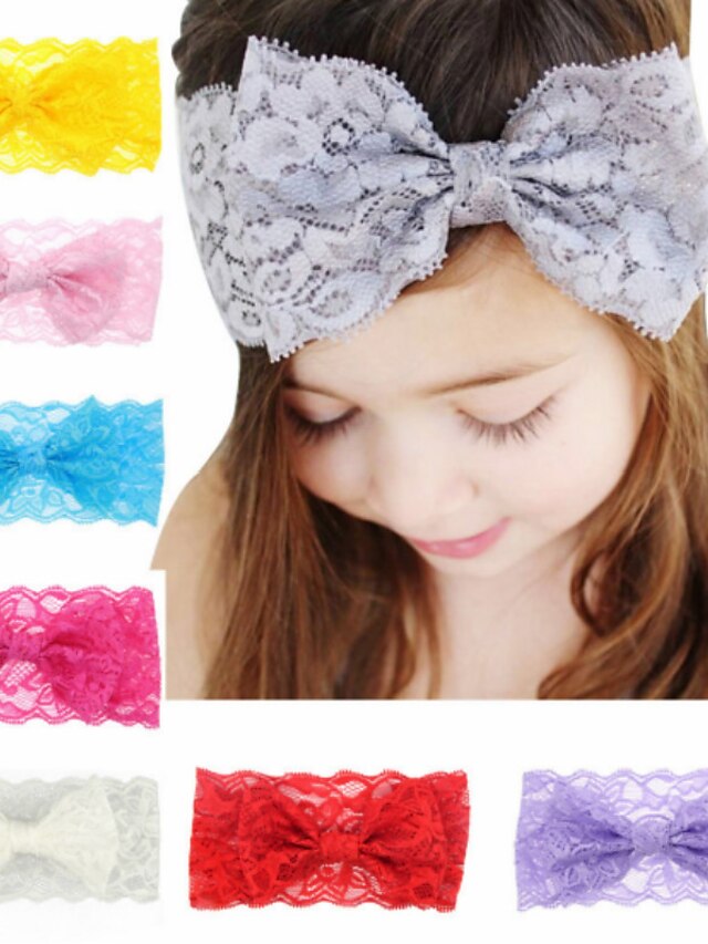  1pcs Toddler / Baby Girls' Basic White / Blue / Red Solid Colored Pure Color / Bow Spandex / Cotton Hair Accessories Blue / Purple / Yellow One-Size / Headbands