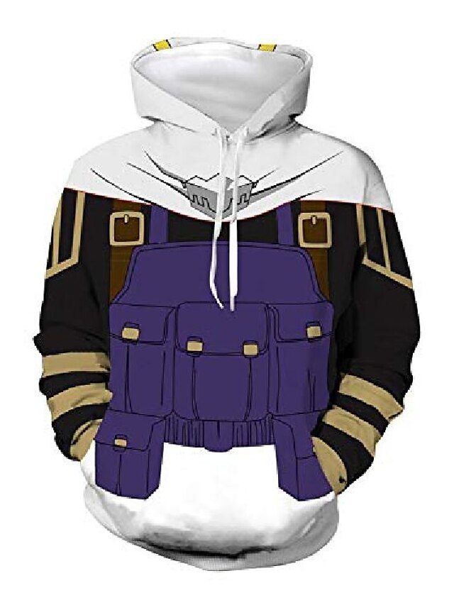  academia heroes thick hoodie hooded sweatshirt pullover (l, amajiki tamaki)