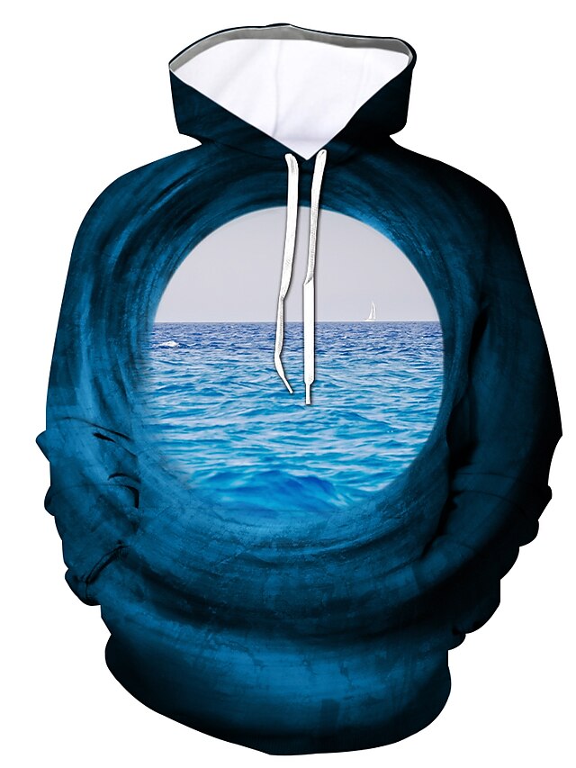  Herren Grafik Pullover Hoodie Sweatshirt 3D-Druck Täglich Ausgehen Alltag Kapuzenpullover Sweatshirts Blau Purpur Grau