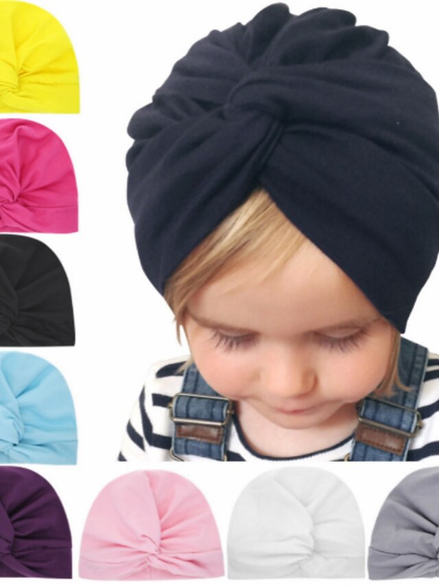  1pcs Toddler / Baby Girls' Basic Black / White / Blue Solid Colored Pure Color Spandex / Cotton Hair Accessories Blue / Purple / Yellow One-Size / Bandanas