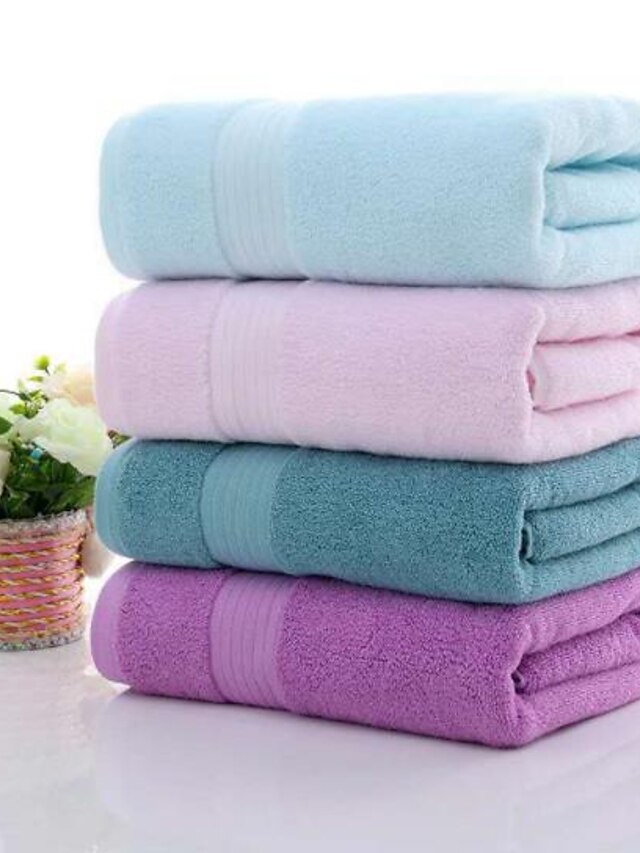  litbasis bad 100% ren bomull mykt badehåndkle ensfarget komfortabelt absorberende daglig badehåndklær 1 stk 70 * 140cm