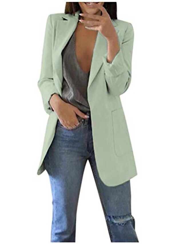  cardigan giacca giacca blazer da ufficio da lavoro manica lunga aperta davanti da donna casual basic blazer leopardato verde menta