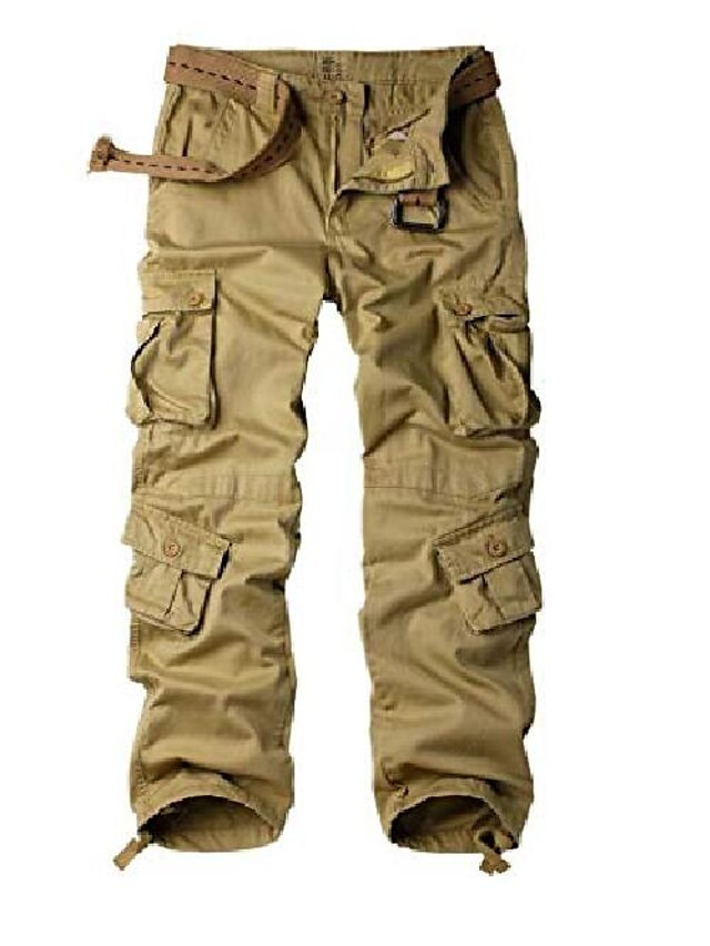  mas&amp; # 39; s calças cargo selvagem, calças de combate casual de camuflagem do exército militar com 8 bolsos 5337 cáqui 42