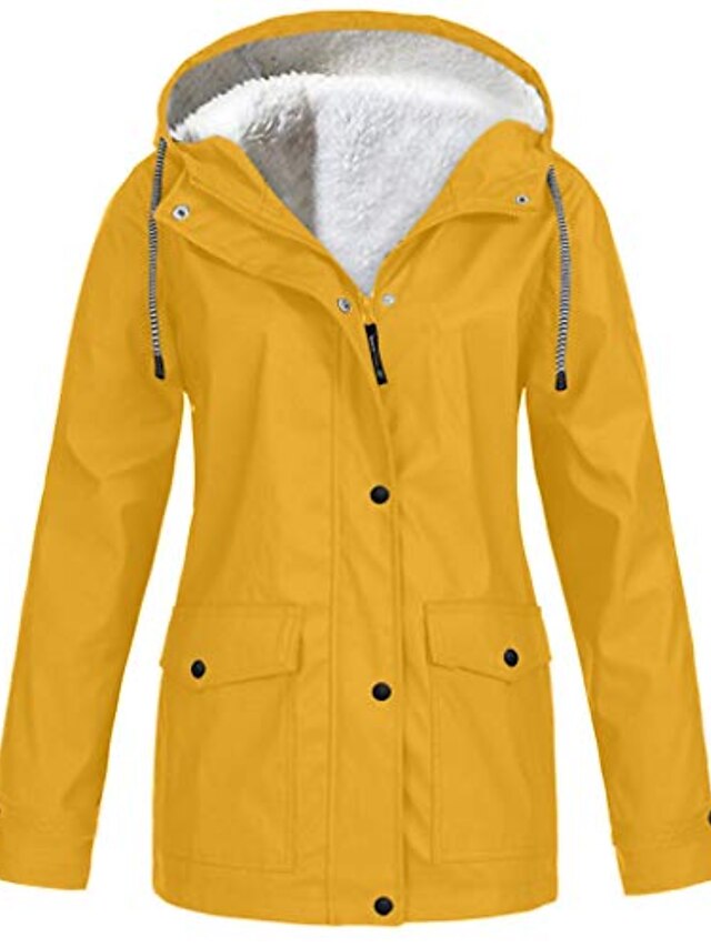  Women's Jacket Solid Color Sporty Long Sleeve Coat Spring &  Fall Sport Regular Jacket Light Pink / V Neck / Plus Size