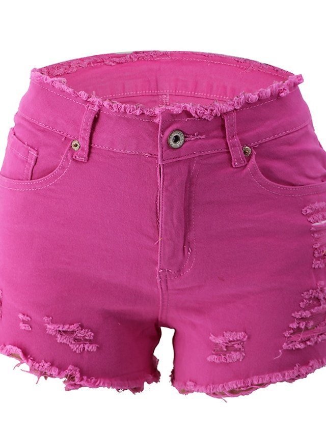  Mini Shorts Jean Bleu Ciel Rose Dragée Jaune Mode S M L XL XXL